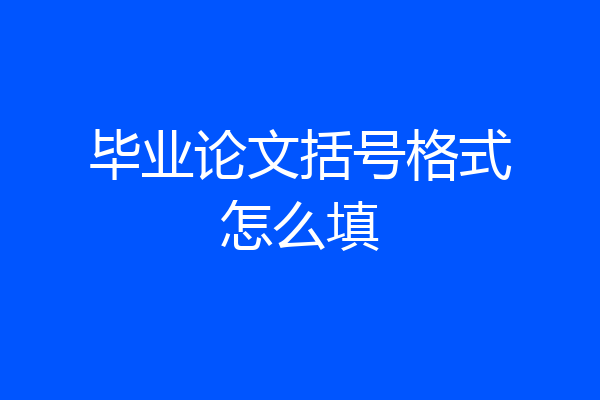 毕业论文括号格式怎么填