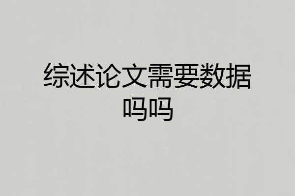 综述论文需要数据吗吗
