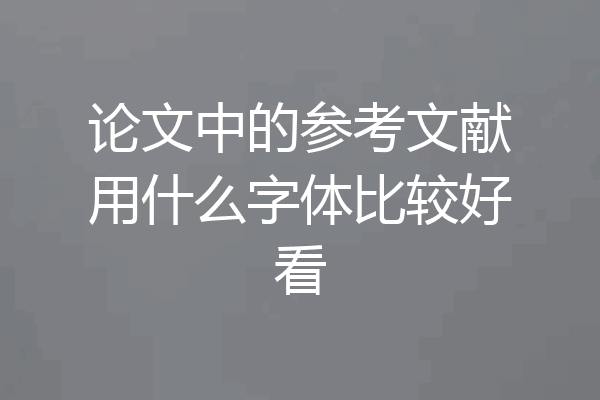 论文中的参考文献用什么字体比较好看