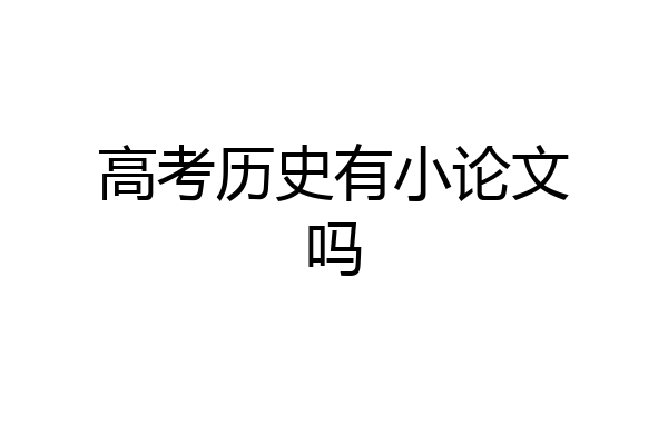 高考历史有小论文吗