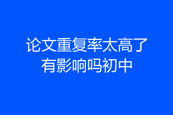 论文重复率太高了有影响吗初中