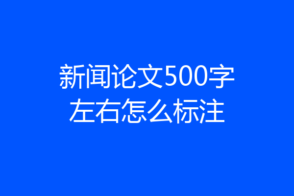 新闻论文500字左右怎么标注