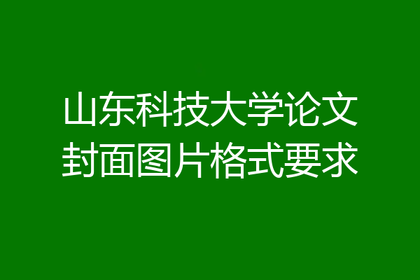 山东科技大学论文封面图片格式要求