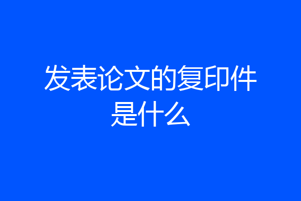 发表论文的复印件是什么