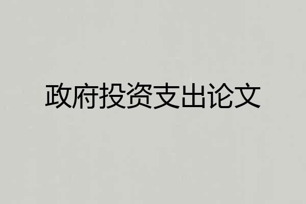 政府投资支出论文