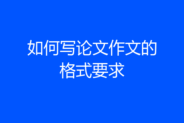 如何写论文作文的格式要求