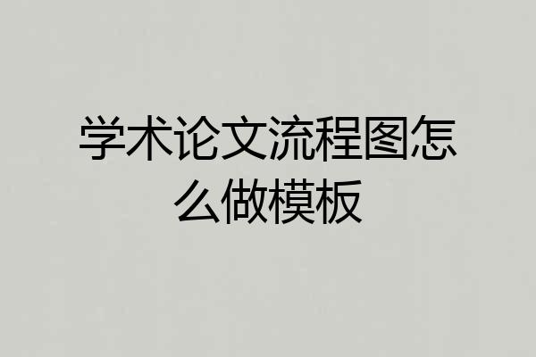 学术论文流程图怎么做模板