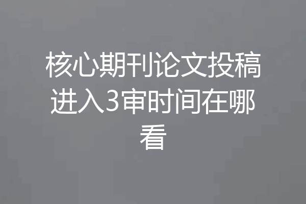 核心期刊论文投稿进入3审时间在哪看