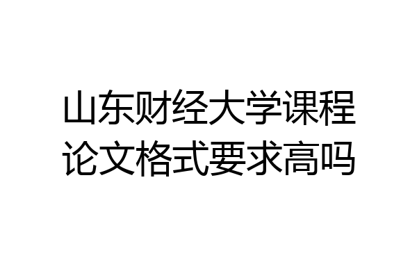 山东财经大学课程论文格式要求高吗