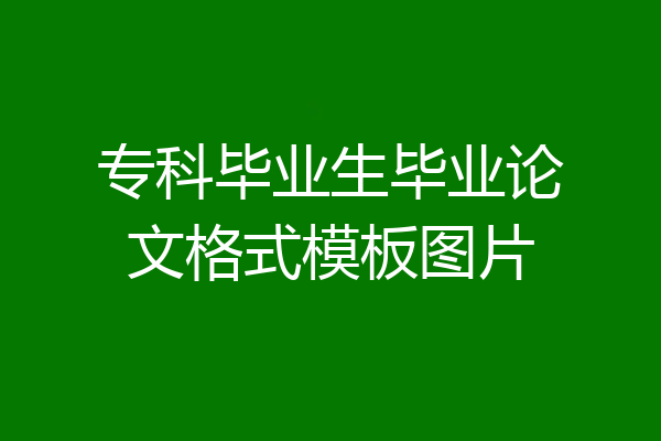 专科毕业生毕业论文格式模板图片