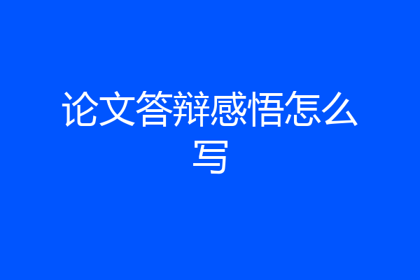 论文答辩感悟怎么写