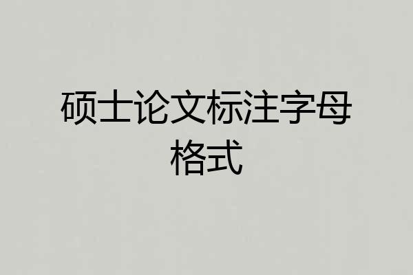 硕士论文标注字母格式