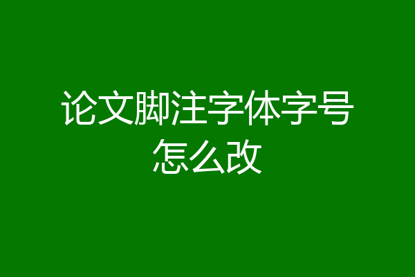 论文脚注字体字号怎么改