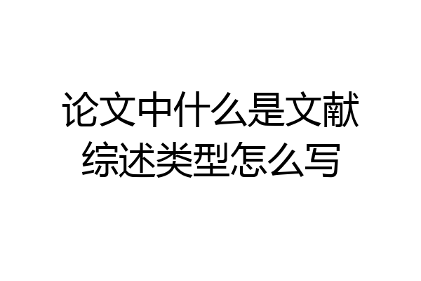 论文中什么是文献综述类型怎么写