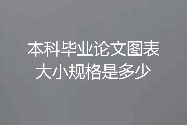 本科毕业论文图表大小规格是多少
