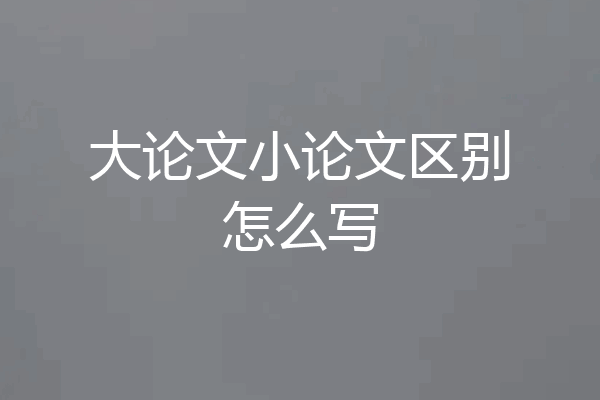 大论文小论文区别怎么写