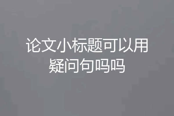 论文小标题可以用疑问句吗吗