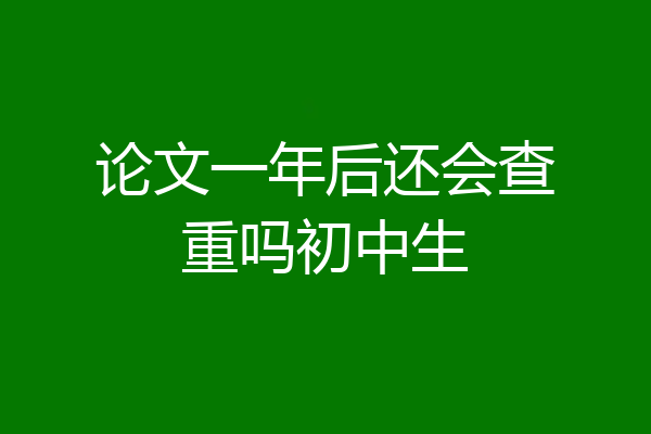 论文一年后还会查重吗初中生