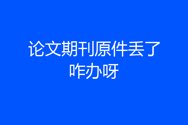 论文期刊原件丢了咋办呀