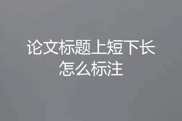 论文标题上短下长怎么标注