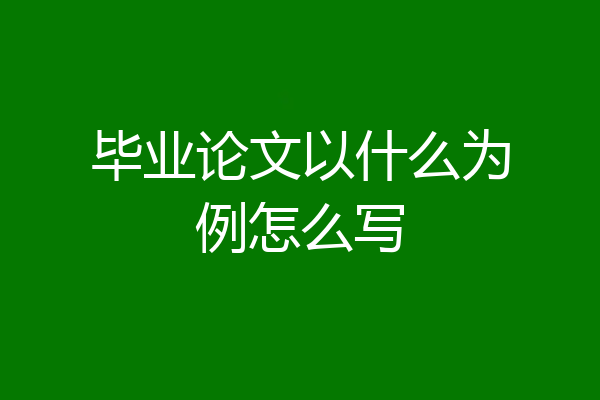 毕业论文以什么为例怎么写