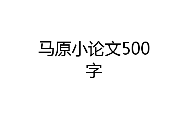马原小论文500字