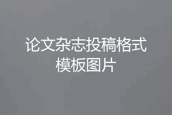 论文杂志投稿格式模板图片