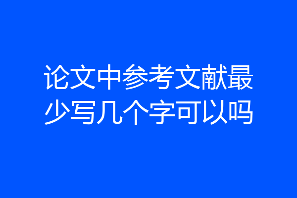 论文中参考文献最少写几个字可以吗