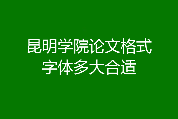 昆明学院论文格式字体多大合适