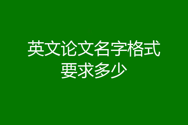英文论文名字格式要求多少
