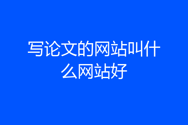 写论文的网站叫什么网站好