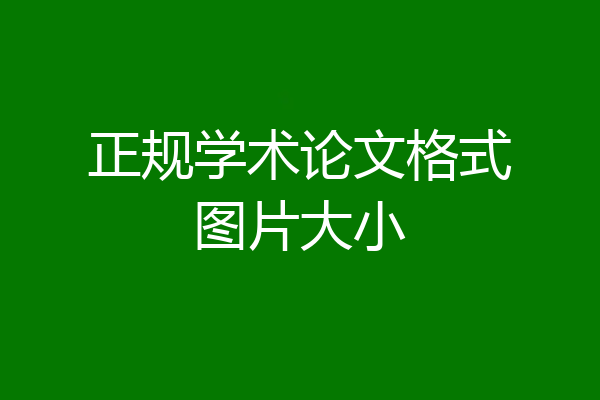 正规学术论文格式图片大小