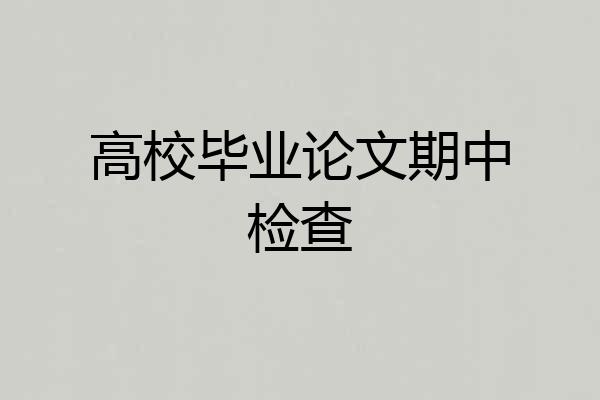 高校毕业论文期中检查