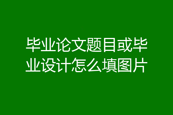 毕业论文题目或毕业设计怎么填图片