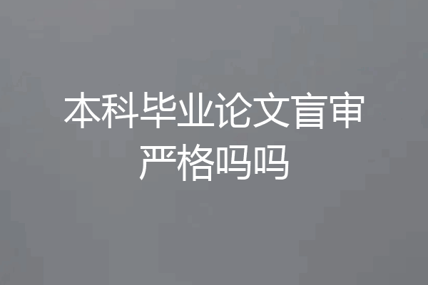 本科毕业论文盲审严格吗吗