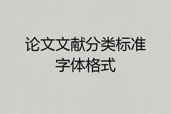 论文文献分类标准字体格式