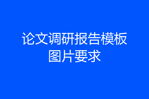 论文调研报告模板图片要求