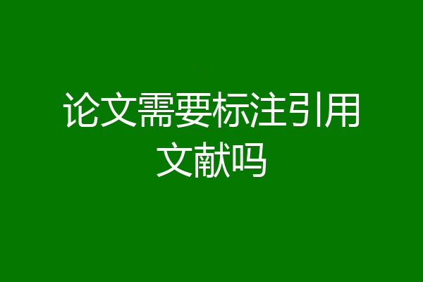 论文需要标注引用文献吗