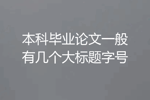 本科毕业论文一般有几个大标题字号