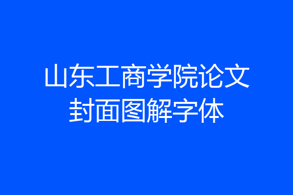 山东工商学院论文封面图解字体