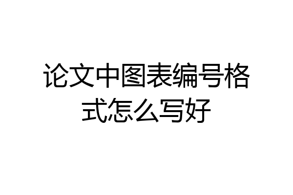 论文中图表编号格式怎么写好