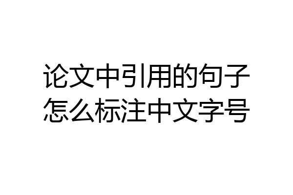 论文中引用的句子怎么标注中文字号