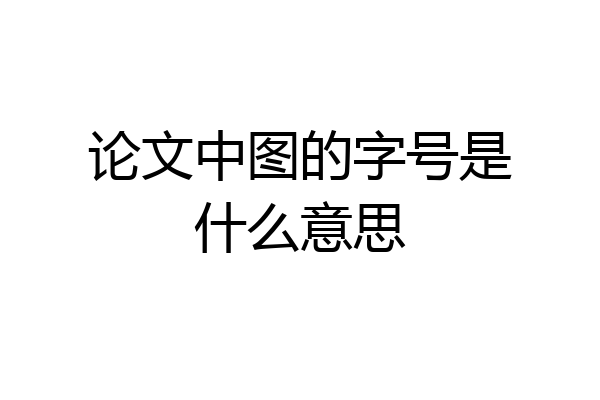 论文中图的字号是什么意思