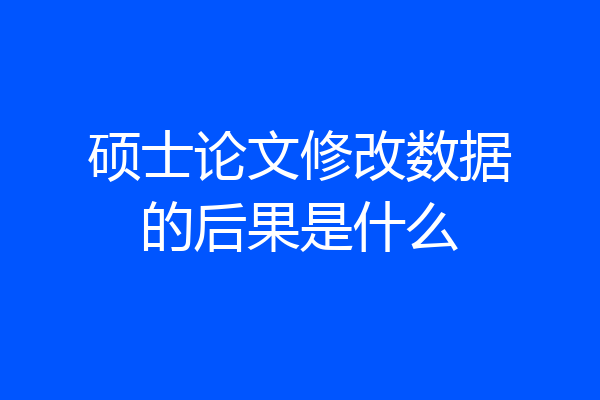 硕士论文修改数据的后果是什么