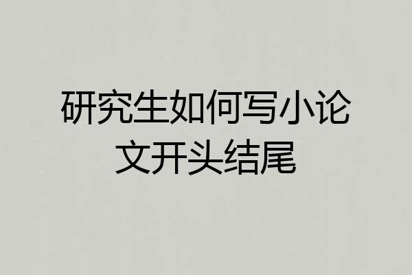 研究生如何写小论文开头结尾