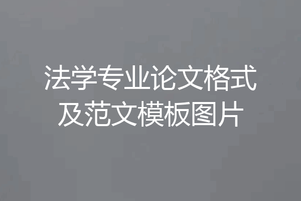 法学专业论文格式及范文模板图片