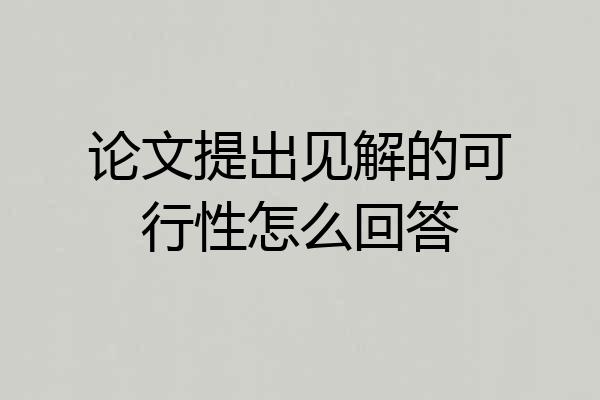 论文提出见解的可行性怎么回答