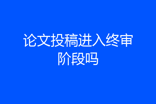 论文投稿进入终审阶段吗