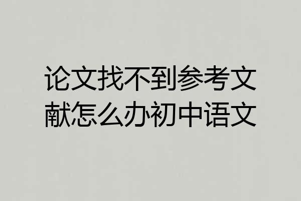 论文找不到参考文献怎么办初中语文