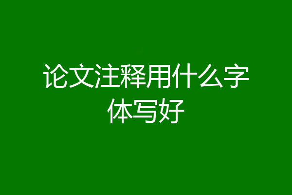 论文注释用什么字体写好